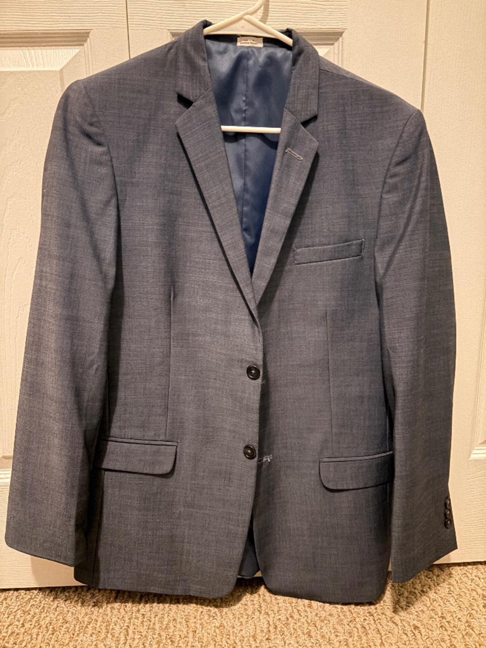 Calvin Klein Suit - Plain Weave Slub Suit -Bluish Gray - Big Boys Size 20